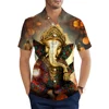 Ganesha Shiva Religion 3D Printed Hawaiian Men's For Man Clothing Short Sleeve Summer Casual Cozy Tops Male Breathable Blouse 2