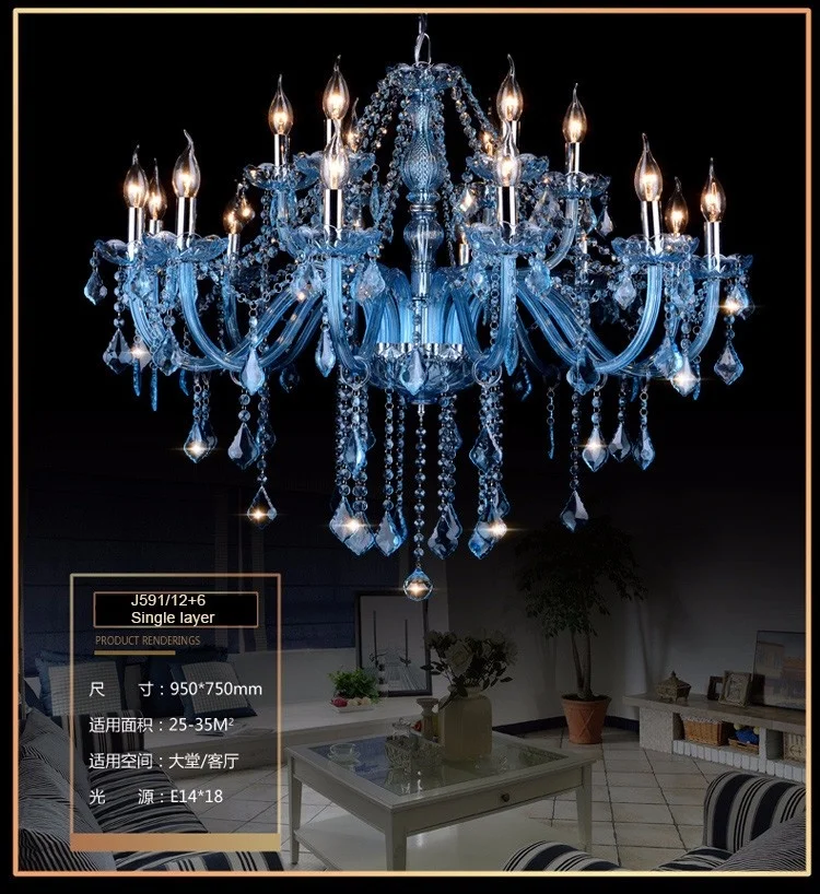 orb chandelier Blue K9 Crystal Chandelier Lustre Crystal Chandeliers Lustres De Cristal Chandelier LED Without Lampshade Light Bule dining room lights