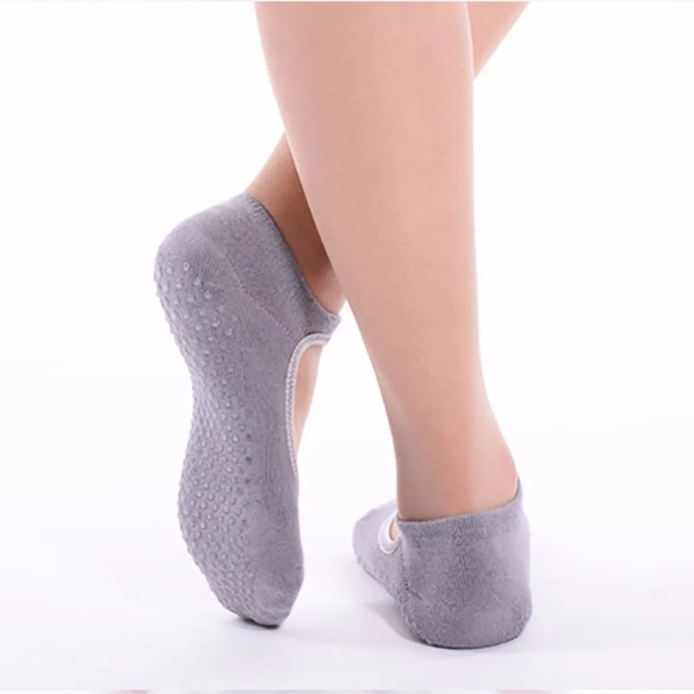 Yoga Socks Women Terry Backless 1 Pair Lot Cotton Non Slip Pilates Socks Febelle Brand Invisible #251529