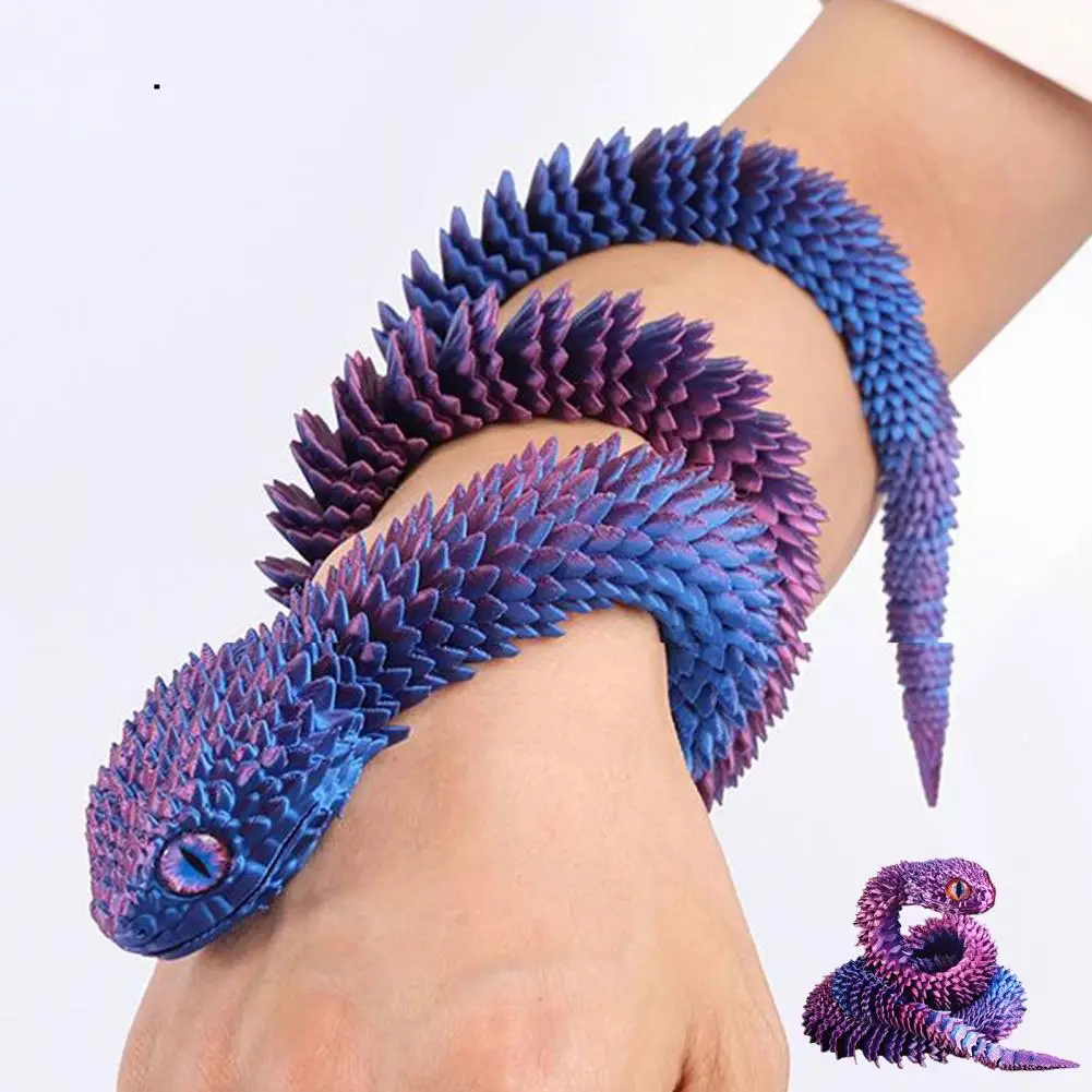 3D Printed Snake Movable Joint Fidget Toy Figurine Simulation Snake Office Desktop Ornament New Year Gifts Crafts Gift fidget toys 3d printed toy simulation snake figurine