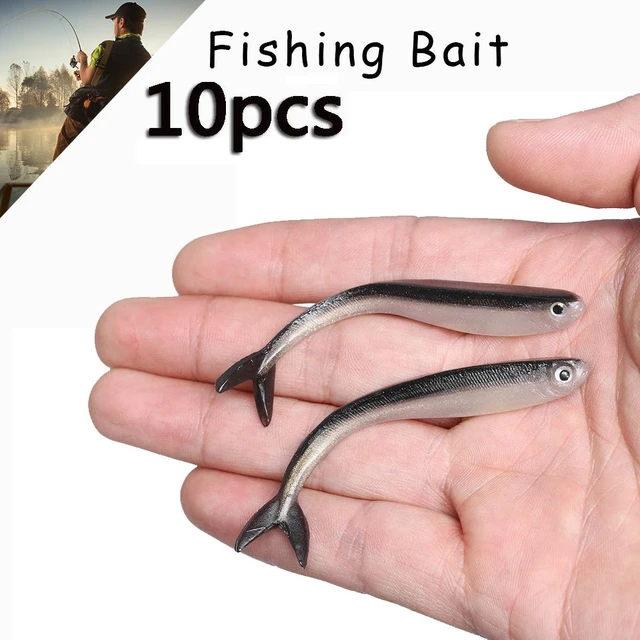 10 Pcs/Bag 8cm/2g Soft Shrimp Worms Fish Lure Silver Silicone