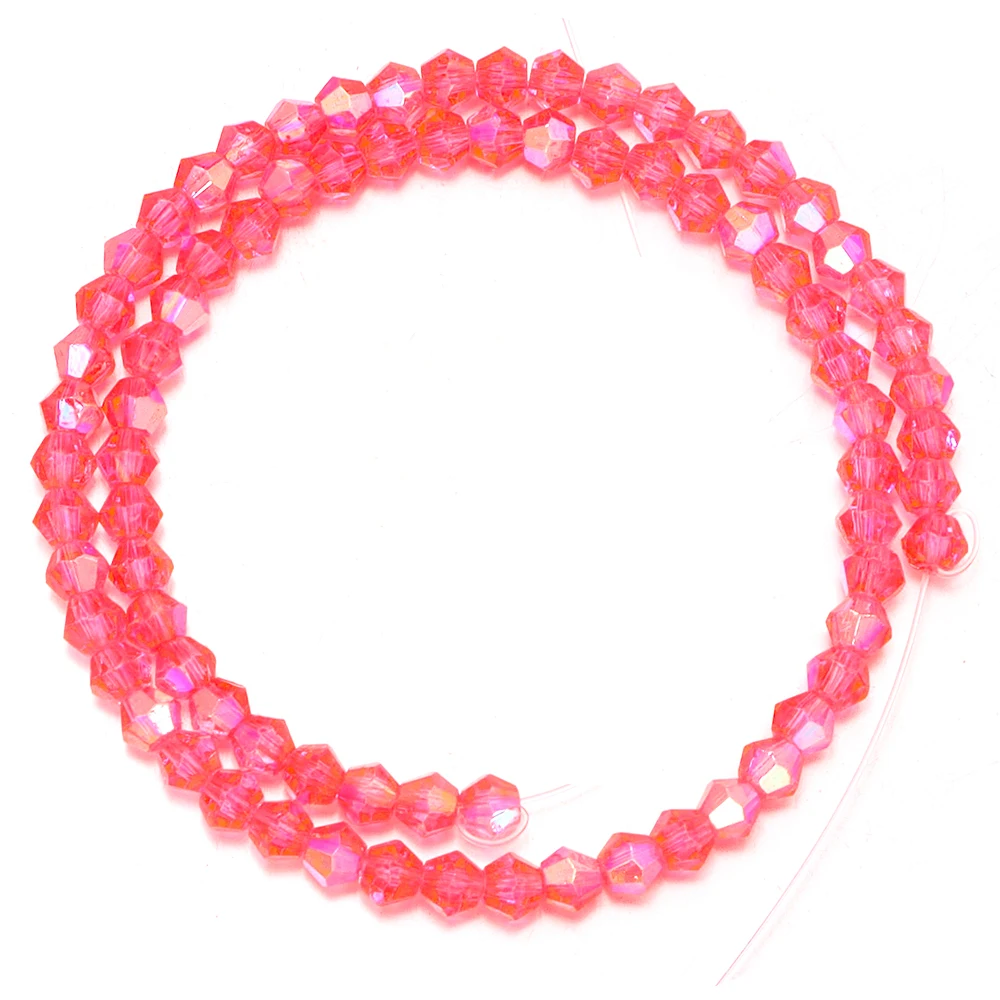 4mm Rainbow Bicone Crystal Beads - Faceted AB Color Sparkling Glass