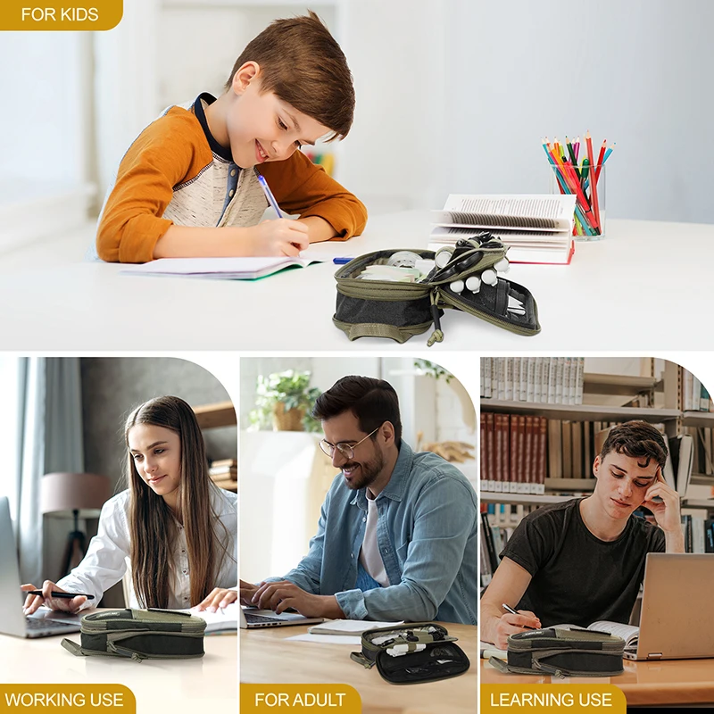 OneTigris Pencil Case- Pencil Pouch for Boys Girls School Office Supplies Stationery Large Capacity Zipper Pencil Bag Organizer