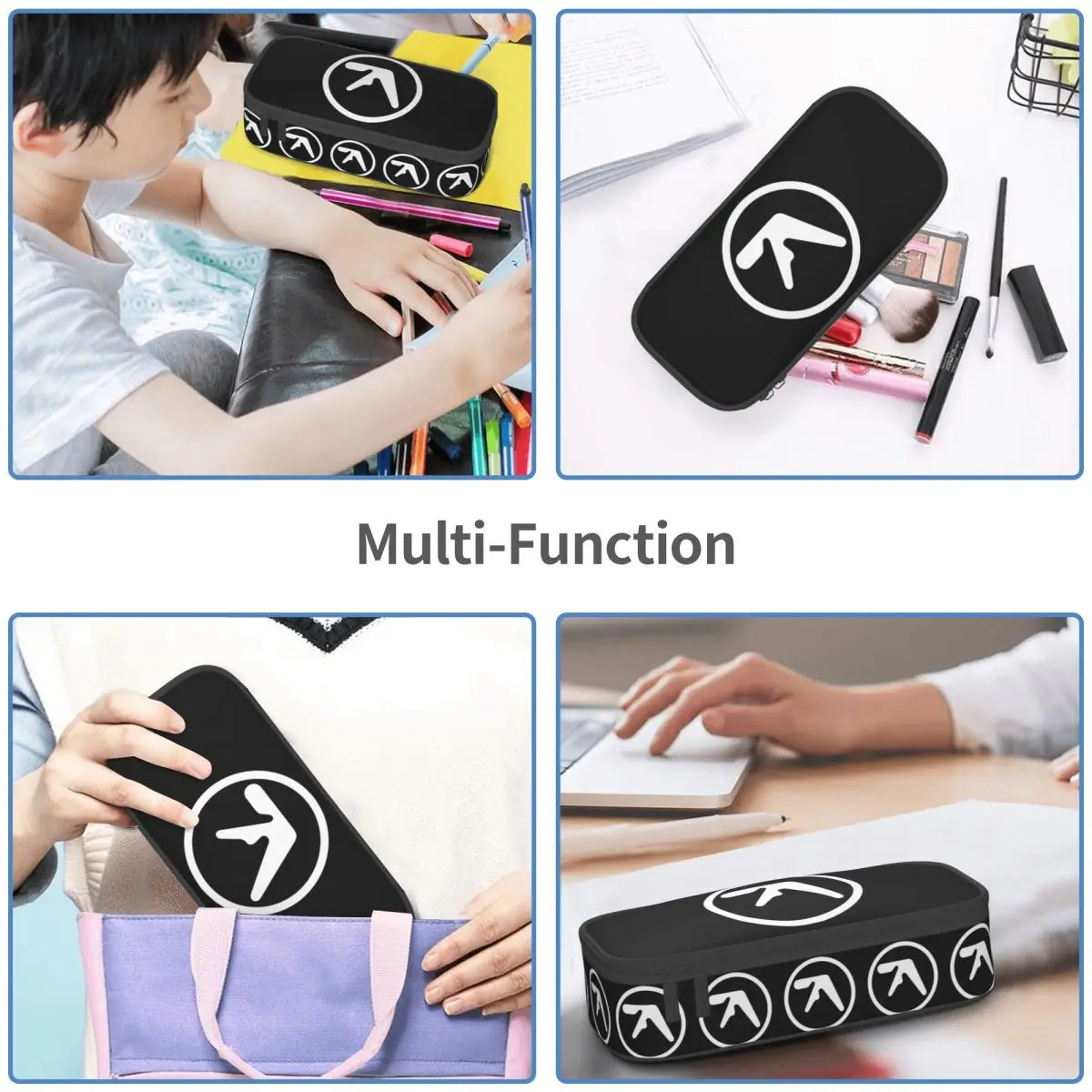 Aphex Twin Creative Y2K 로고 학생용 연필 케이스 펜 박스 연필 가방 대용량 연필 파우치 펜 홀더