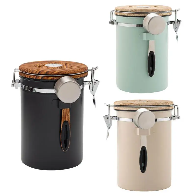 

Контейнер для хранения кофе, герметичный контейнер для еды и кофе с клапаном, премиум-класса, для кофейных зерен, герметичная крышка, консервированное свежее кофе