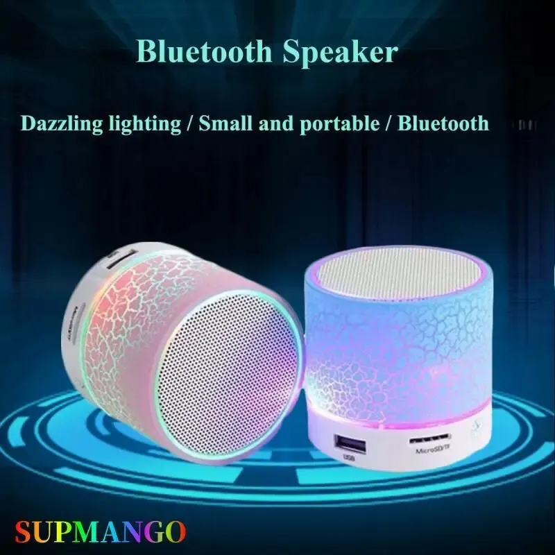 Bluetooth Speaker Mini Portable Car Audio A9 Dazzling Crack LED Wireless TF Card