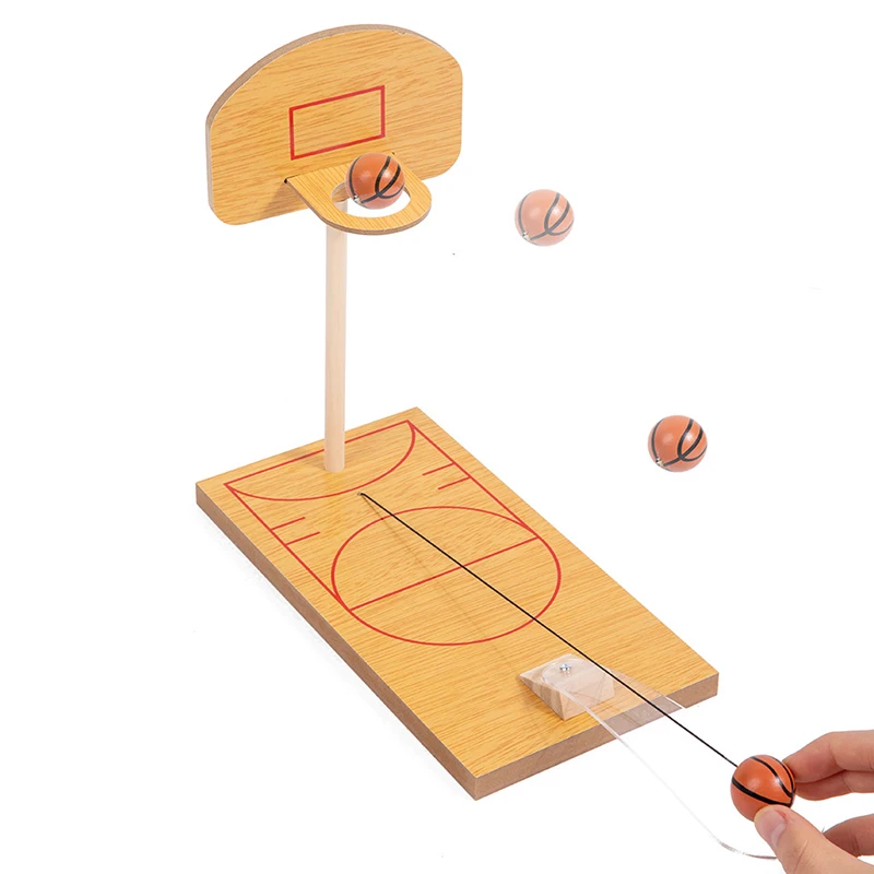 Mesa de mesa de madeira jogo de tabuleiro basquete dedo mini