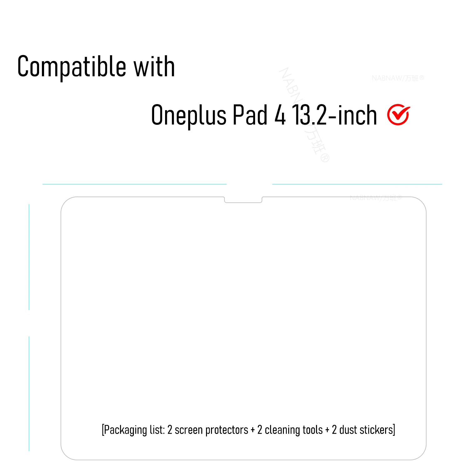 Tempered Glass Screen Protector, 13.2-inch HD, Damage-Proof, Easy Installation, 2-Pack