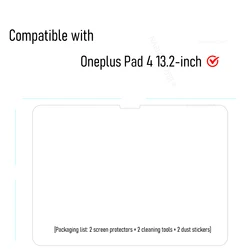 Premium Tempered Glass Screen Protector Film | HD Damage - Proof | Easy Installation | 2 - Pack | 13.2 - inch (2P - Oneplus Pad4)