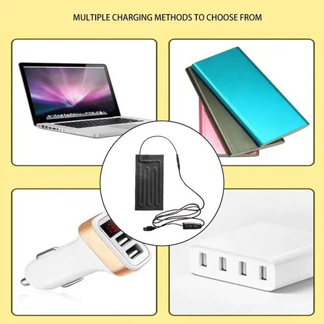 Szénszálas Fűtőpad Usb Töltő Derék Hasa Melegítő Szőnyeg Állítható Hőmérsékletű Ruhák Fűtőpárnák Nyakhoz És Háton - Image 4