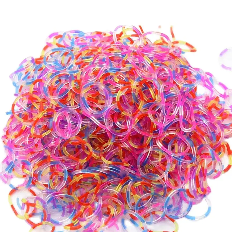 Loom Rubber Bands Bracelet Kids Hair Rainbow Rubber Loom Bands Woven Bracelet DIY Craft Toys Christmas Gift