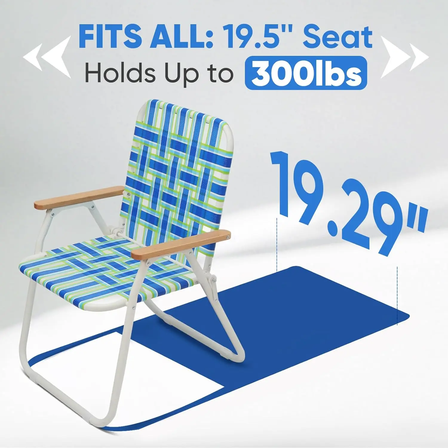 Camping Chair, Beach Chair for Adults with Highback, Folding Lawn Chair with Webbed Airflow Mesh, Patio Chair with Rust-Proof