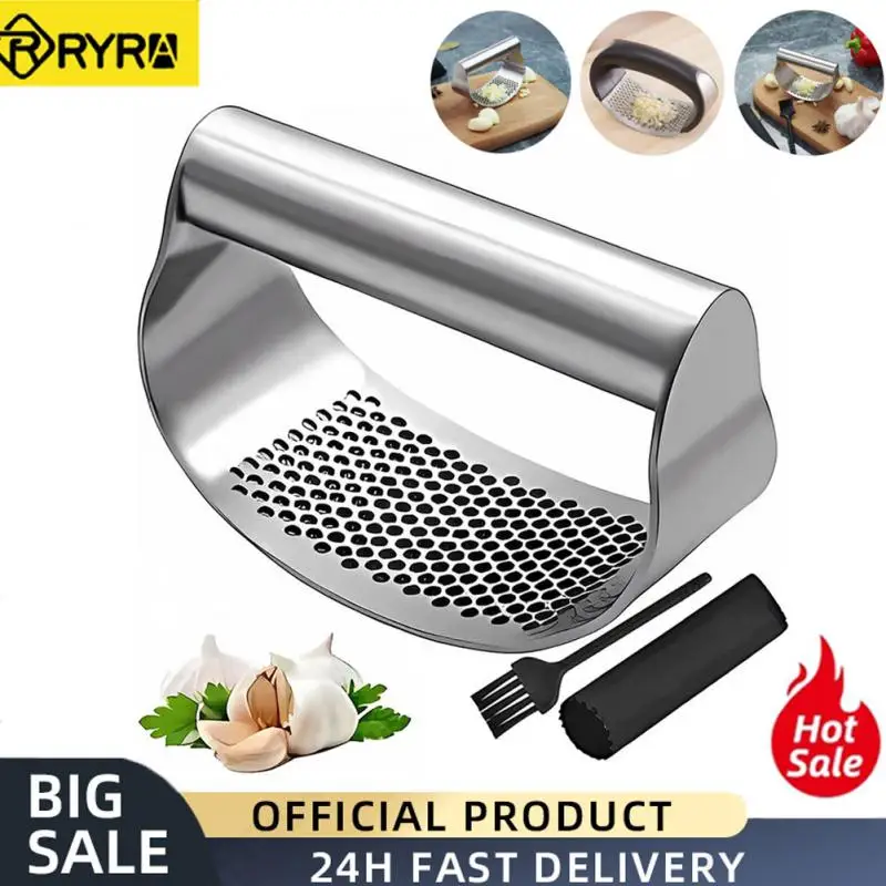 UpgradedStainlessSteelGarlicPressSqueezerManualGarlicGinger