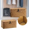 Handmade Wicker Woven Storage Box Rattan Storage Finishing Basket with Lid Sundry Bath Cosmetic Towel Container Laundry Basket 1