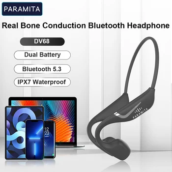 PARAMITA Real Bone Conduction Wireless Bluetooth Headset with MIC Button Control BT5.3 Noise Reduction IPX7 Waterproof for Sport 1