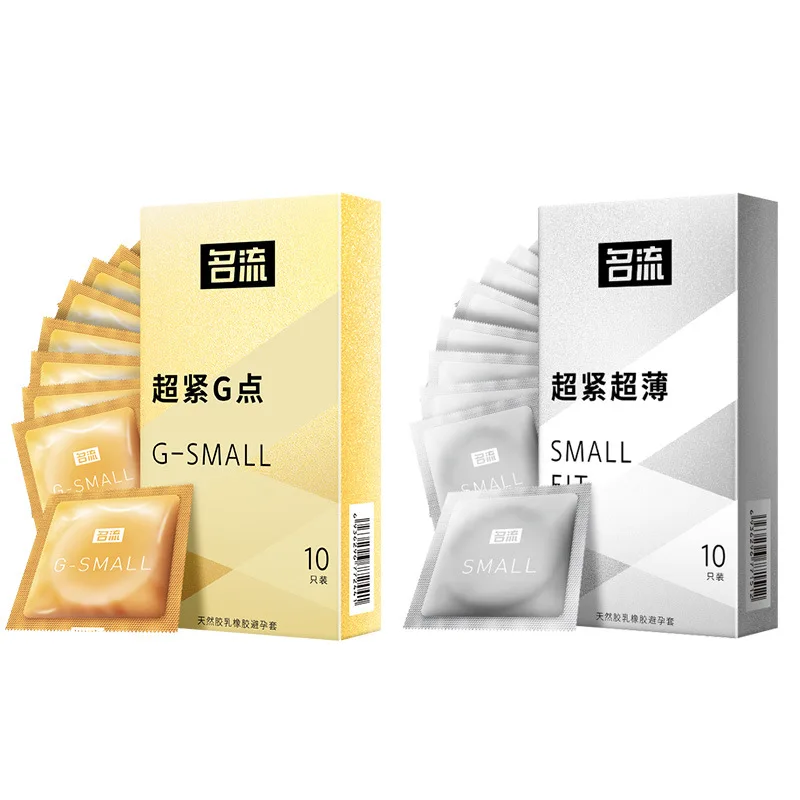 10pcs/Box Extra Thin Lubricated Condoms 45-58MM Close Fit Natural Rubber Latex Condoms for Men G-Sport Dotted for Stimulation