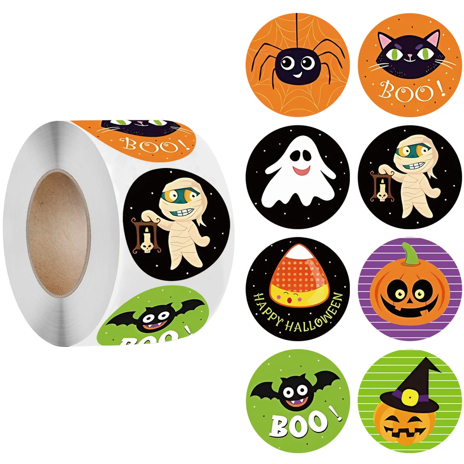 500 Stück Halloween-Fledermaus-Aufkleber, Rolle, Laser, schwarze Fledermaus, wasserdicht, 3 Designs, glitzernde selbstklebende Aufkleber für Halloween-Party – Detail 16