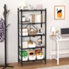 5 Tiers Tools Storage Foldable Partition Lightweight Convenient Kitchen Cabinet Storage Rack Mobile Storage Shelves for Garage 5