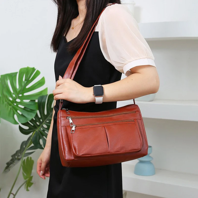 Crossbody Bag Women's Bag 2025 Trend Korean Handbags Designer Luxury Brand Ladies Shoulder Bags Soft Leather Fashion Versatile Crossbody Bag