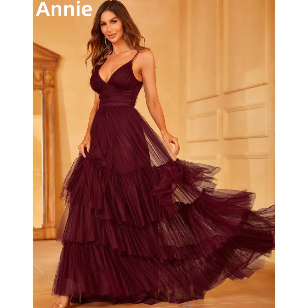 

Annie Spaghetti Strap Corset Evening Dresses Multiple Layers Of Tulle Prom Dresses Robes De Soirée 2024Ladies Wedding PartyDress