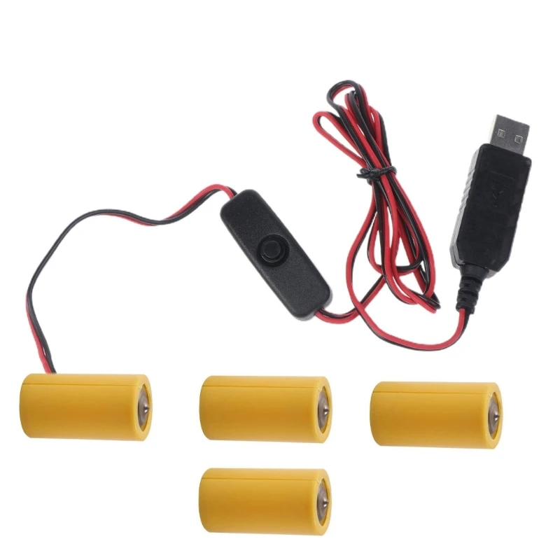 

USB Power Converter DCBuck Eliminators with Switches Replace 4pcs 1.5V LR14 C for LED Light