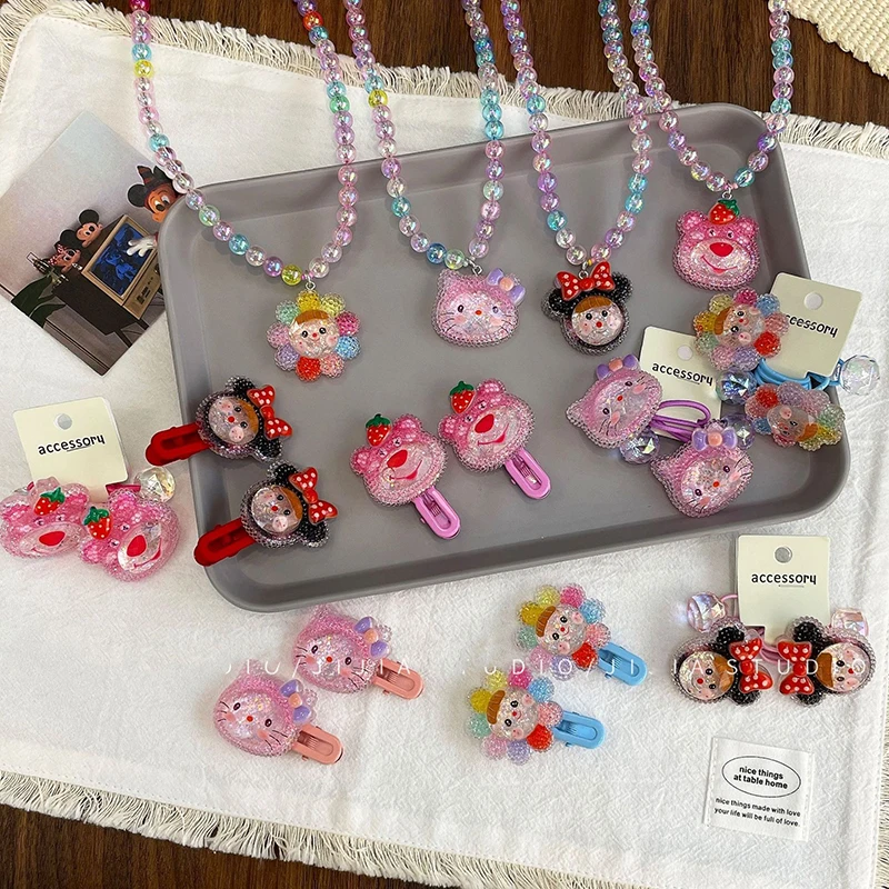 

Sanrio Kawaii Hello Kitty Anime Headwear Cute Sweet Pendant Cartoon Hair Clip Accessories Lovely Hairpin Hair Tie Gifts Girls