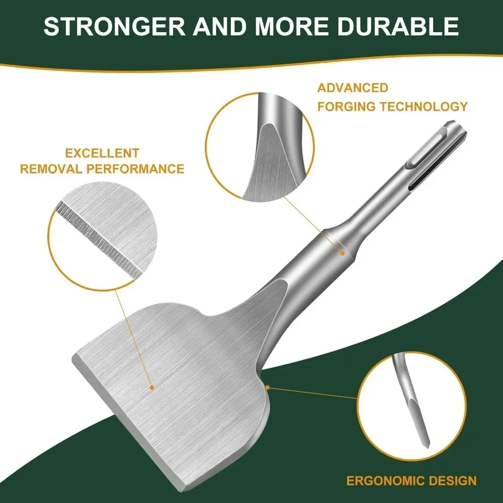 For 1 Pcs Rotary Hammer Drill Groove Flat Chisel Masonry Concrete Percussion Widening Drill Elbow (17x165x75 mm) 25°SDS PLUS 3