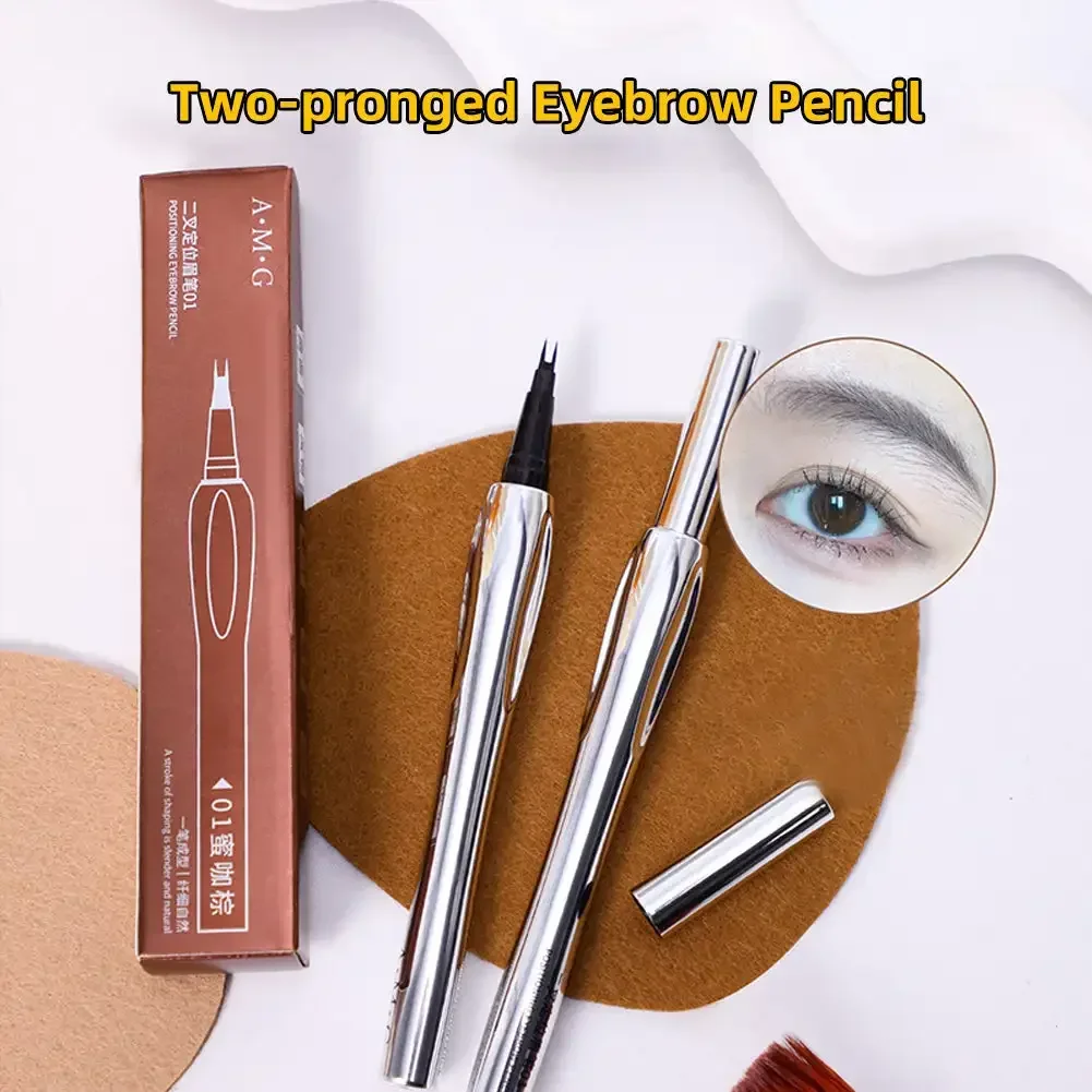 Ultra-fine 2 Point Silver Eyebrow Pen Liquid Wild Eyebrow Tattoo Waterproof 2 Fork Silkworm Brow Pen Easy To Grip Eye Makeup 4