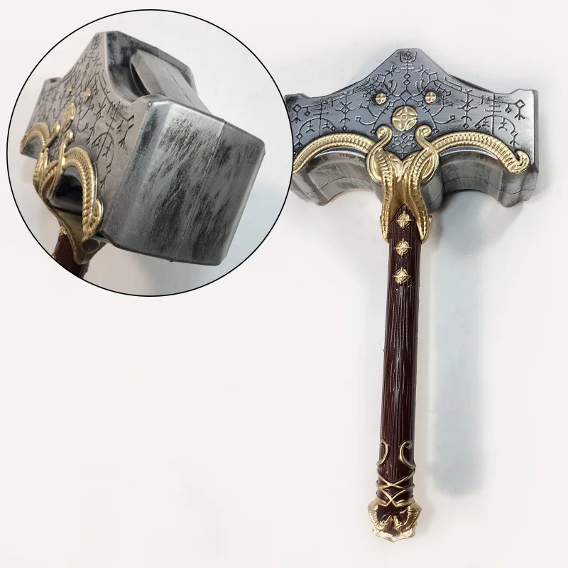 God of War Thor's Hammer Cosplay Prop Ragnarok Mjolnir PU Hammer With Key  Ring