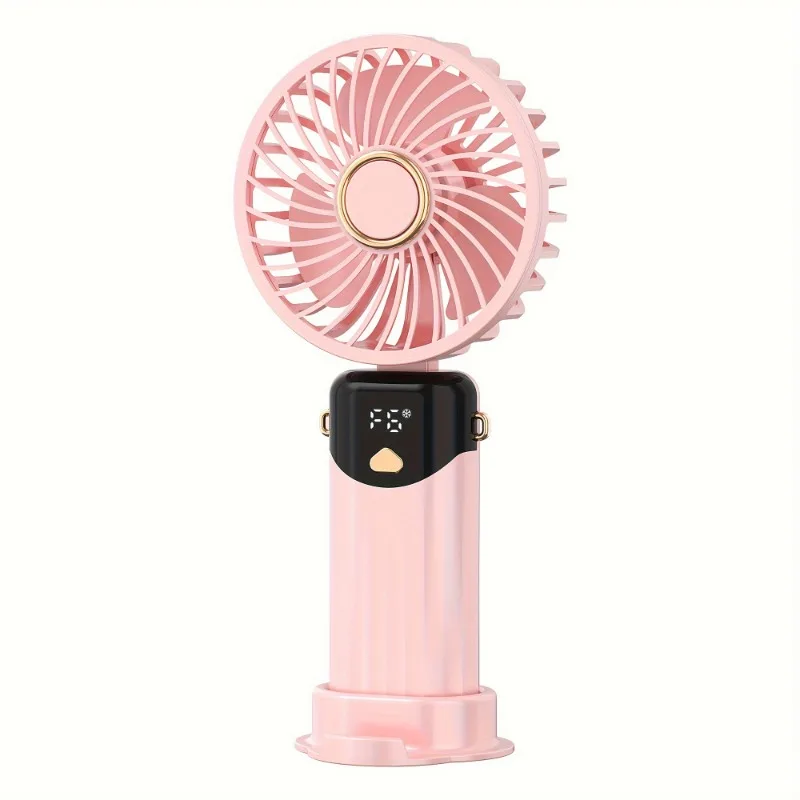 Handheld Folding or String Neck-hanging Small Fan USB Charging Small Fan Handheld Portable Fan Displaying Battery Capacity 8 S876e2117241f482d9e675e5bb7c69e1aD