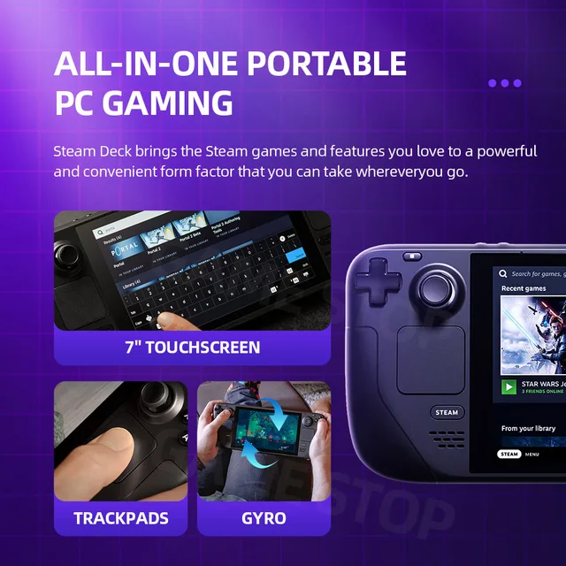 Steam Deck – PC portable avec VALVE de vapeur, 64 go 256 go 512 go