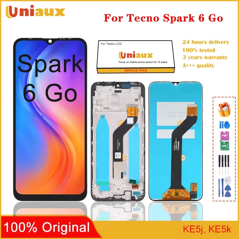 

6.52" Original For Tecno Spark 6 GO LCD KE5J KE5K KE5 KE5S LCD Display Touch Screen Digitizer Assembly Spark GO 2020 2021 Part