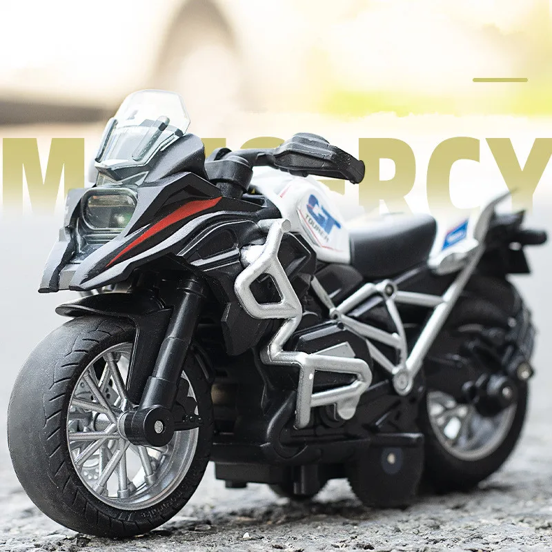Car Model 1:14 Alloy Pull Back Simulation Off-road Racing Boy Motorcycles with Light and Sound Decoration Toys Chidlren's Gifts
