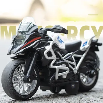 Car Model 1/14 Alloy Pull Back Simulation Off-road Racing Boy Motorcycles with Light and Sound Decoration Toys Chidlren’s Gifts