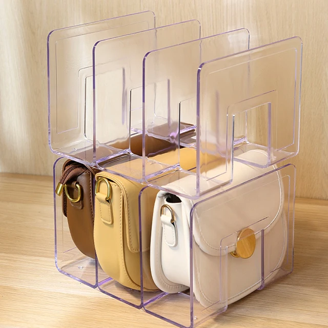 Handbag Storage Rack for Women Clear Acrylic Partition Display Cabinet  Handbag Books Divider Organizer Luxury Bags Storage Rack