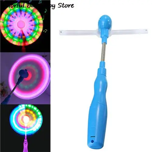 

Funny Windmills Flashing Light Up LED And Music Rainbow Spinning Windmill Glows Toys Kids best Gift 1pcs