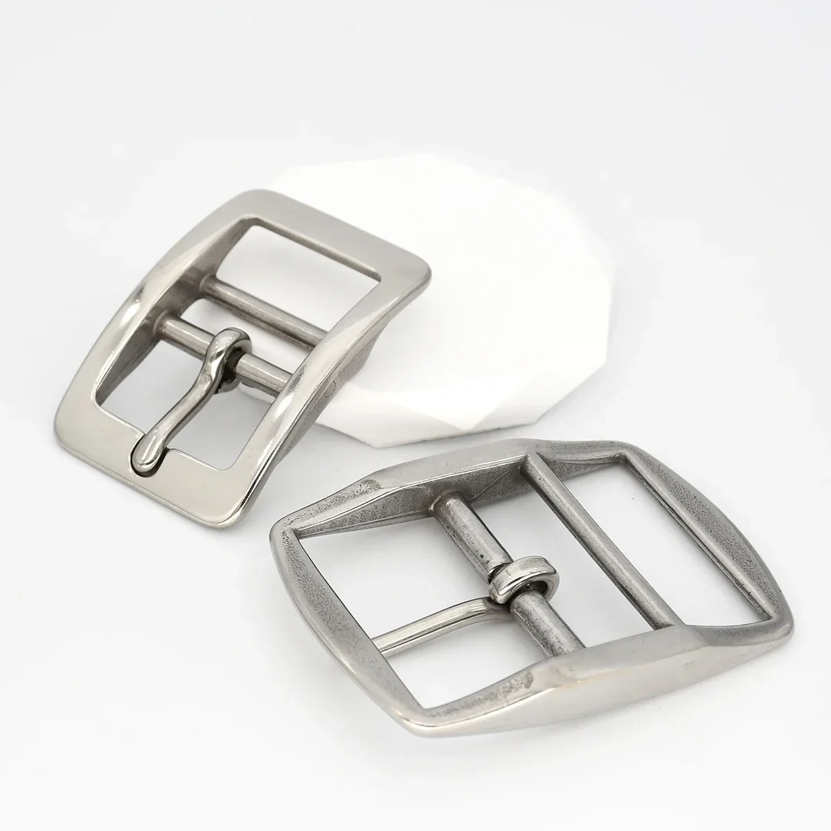 Stainless Steel Adjustable Double Bar Pin Buckle for Leathercraft and Harness Accessories