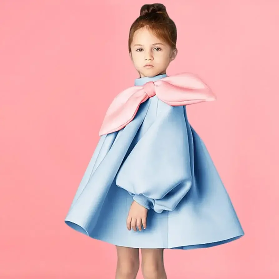 Children's Princess Evening Gown Fashionable Printed Ruffle Design Wedding Birthday Baptism Easter Eid Party Girls Dresses A2598