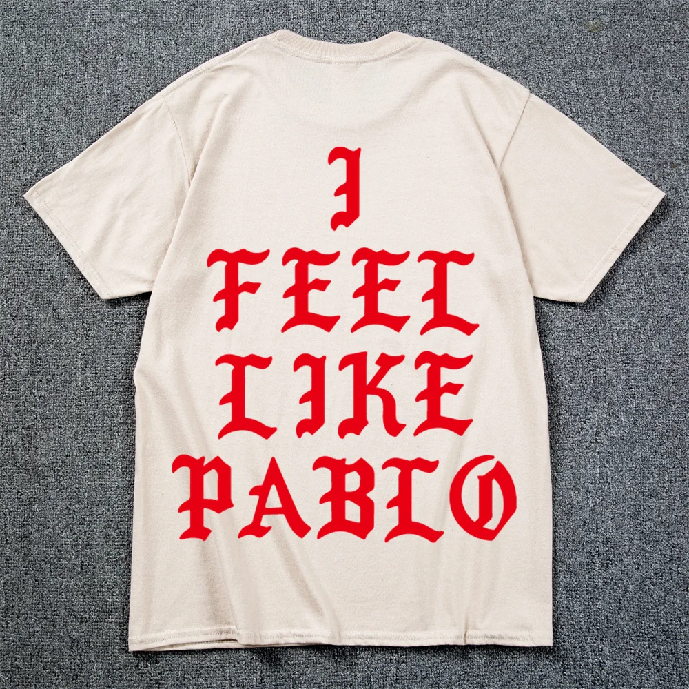 Футболка Kanye с принтом Уэста Пабло для мужчин тенниска надписью I Feel Like Paul майка