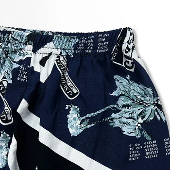 سراويل نوم نسائية واسعة الساق ، سراويل غير رسمية فضفاضة ومتعددة الاستخدامات ، سراويل فانوس شجرة زرقاء ، الصيف 4