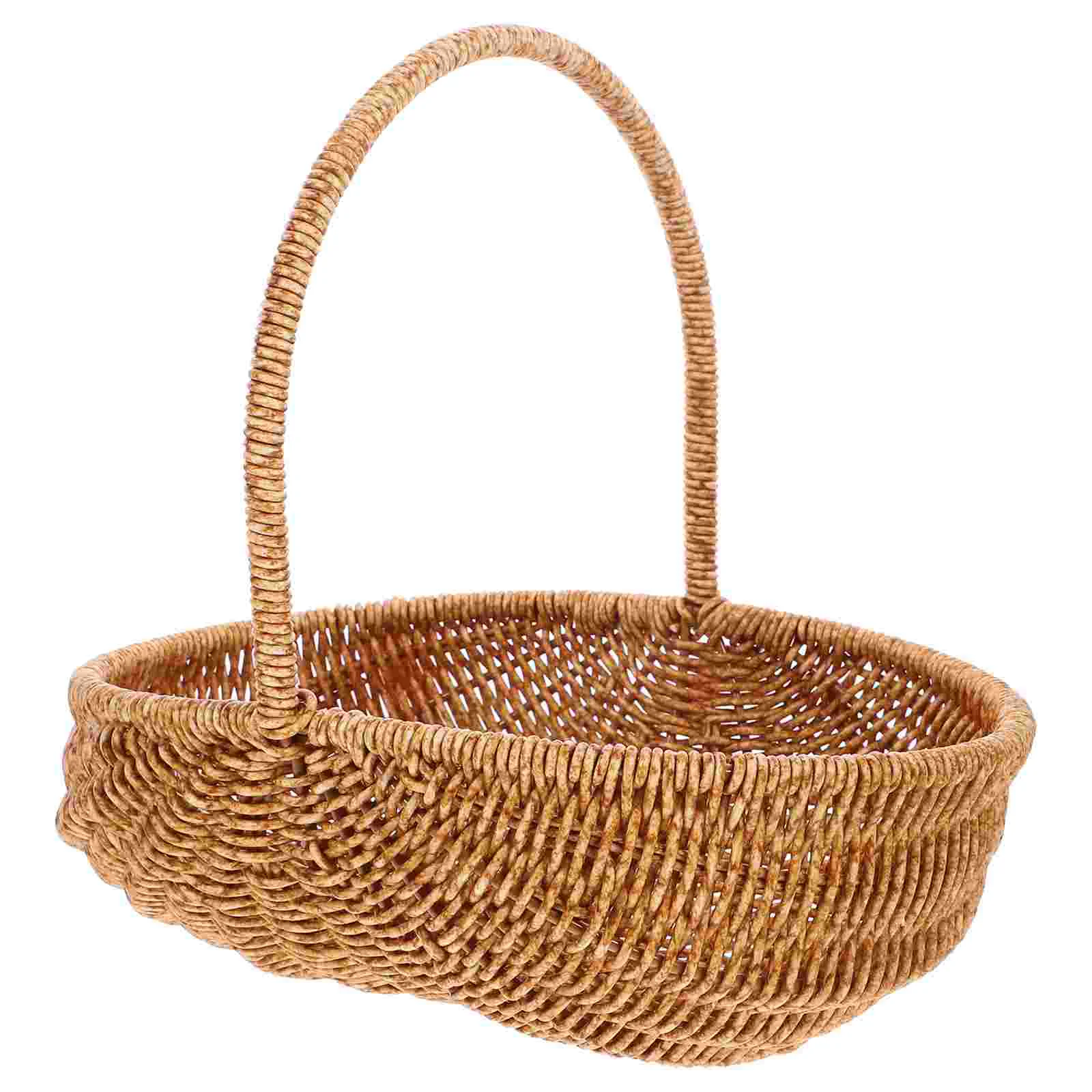 

Food Woven Storage Flower Basket Picking Travel Woven Wicker Bread Woven Storage Flower Baskets Plastic Rattan Breads Storage