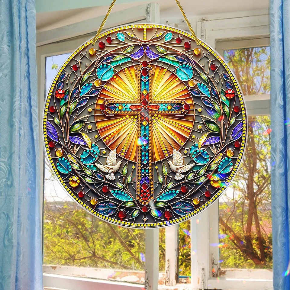 5D DIY Diamond Art Cross Tabletop Decoration Kit