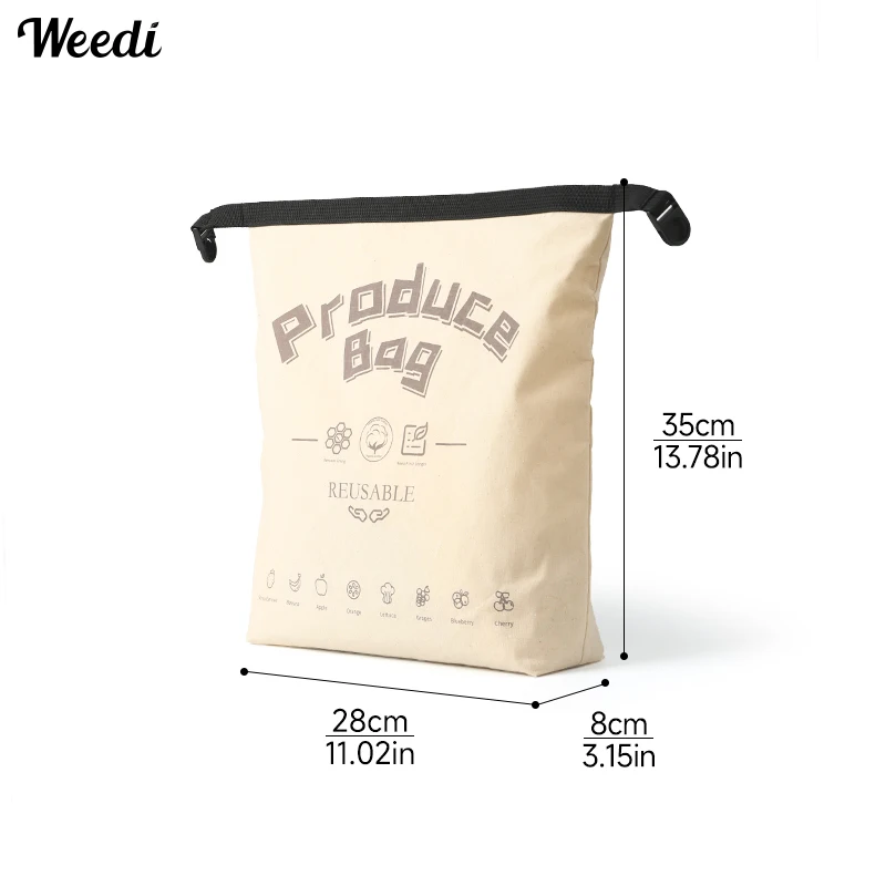Weedi Beeswax Reusable Fresh Keeping Storage Bag with Buckle Large Capacity Organic Natural Fruit Bread Beeswax Food Bags
