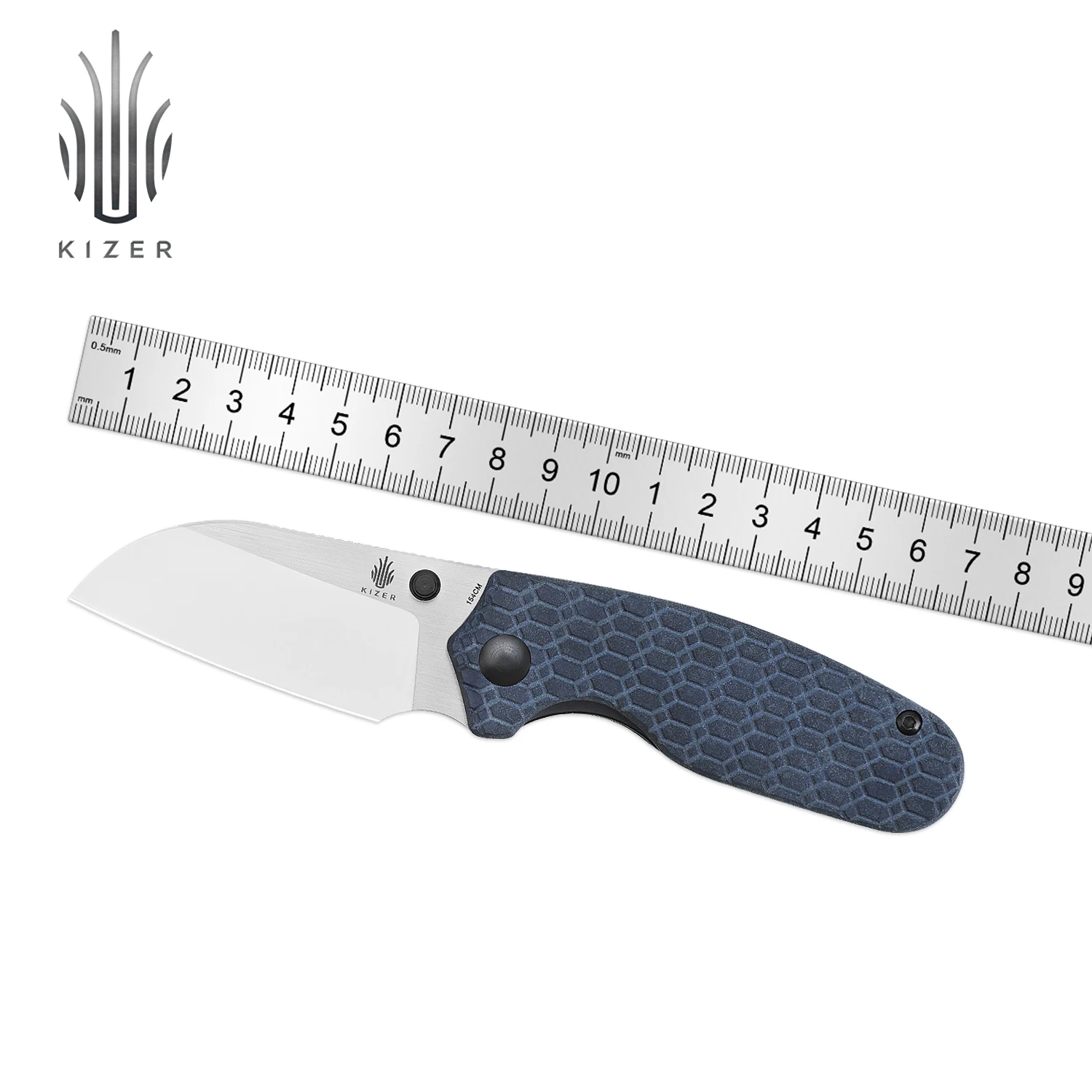 kizer-folding-knife-towser-s-v3593sc1-2022-new-blue-richlite-handle-edc-knife-with-154cm-steel-blade-outdoor-camping-tools