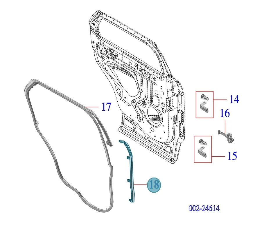 Rear Door Molding Replacement Rear Door Left/Right Weatherstrip Sealing Strips Ford Explorer 2011-BB5Z7825324B BB5Z7825325B