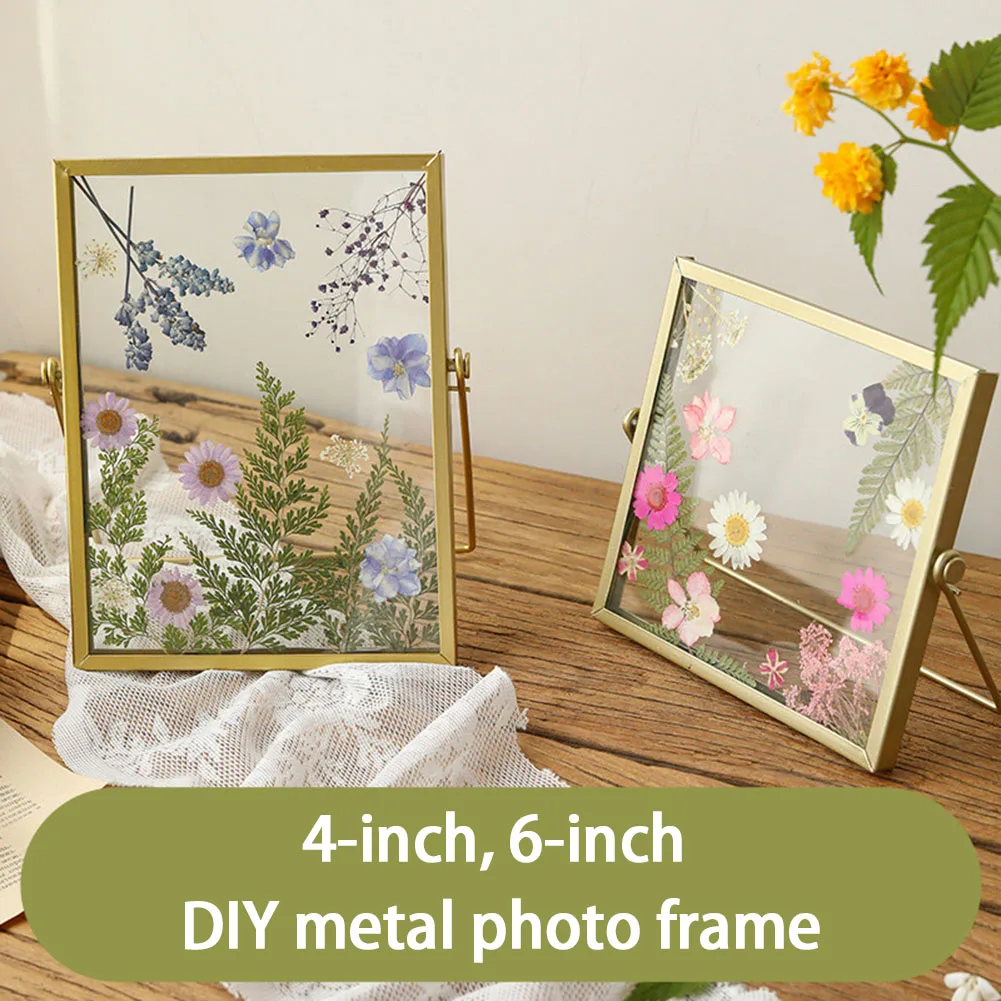 4 Inch 6 Inch Diy Glass Photo Frame Handmade Creative Simple Dried Flower Picture Frame Minimalist Table Ornament photo frame