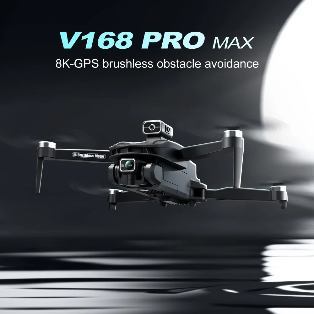 V168 MAX PRO  GPS 8K HD ī޶, 5G  FPV 귯ø RC , ֹ ȸ, ڵ 