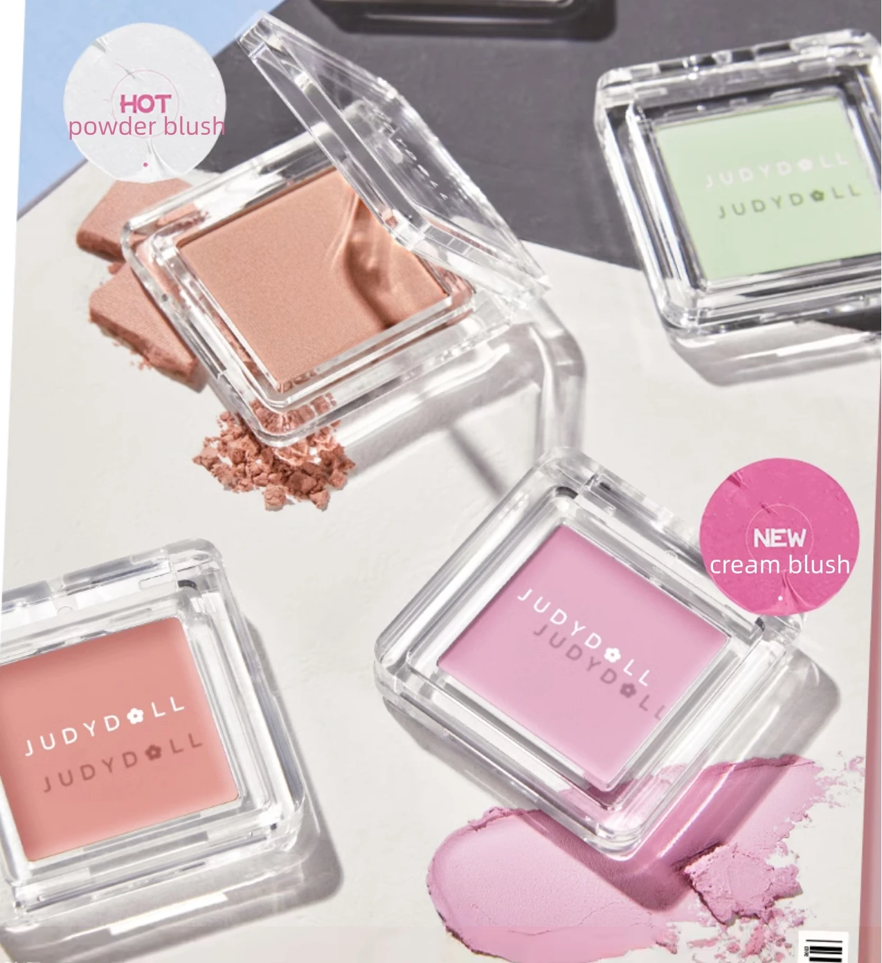 Judydoll Single Blush Portable Silky Cream Multipurpose Blusher Eyeshadow Nude Apricot Roasted Natural Brighten Skin Tone Makeup 3