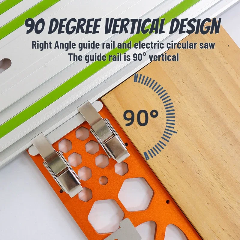 Aluminum Alloy 340mm Track Saw Square Guide 90 Degree Right