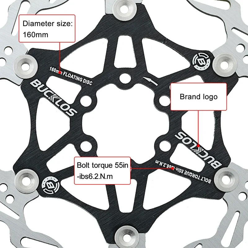 Durable Bicycle Brake Rotor with Screws 160/180/203mm Quick Cooling Float Rotor